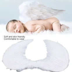 Fjädervingar för Vuxna och Barn Cosplay Levande Ving Kostymtillbehör för Halloween Julfest Vit M 60 X 45cm / 23.6 X 17.7in><noscript><img width=