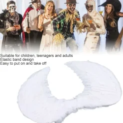 Fjädervingar för Vuxna och Barn Cosplay Levande Ving Kostymtillbehör för Halloween Julfest Vit M 60 X 45cm / 23.6 X 17.7in><noscript><img width=