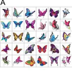 10/fjäril Tatuering Klistermärken Vattentät Kvinnlig Fräsch Färgglad Tredimensionell N7p6> Smink