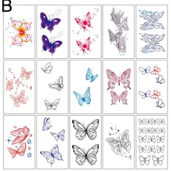 10/fjäril Tatuering Klistermärken Vattentät Kvinnlig Fräsch Färgglad Tredimensionell N7p6><noscript><img width=