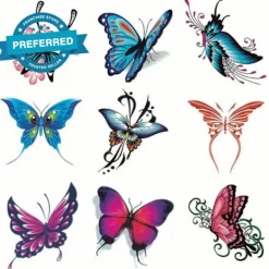 10/fjäril Tatuering Klistermärken Vattentät Kvinnlig Fräsch Färgglad Tredimensionell N7p6><noscript><img width=