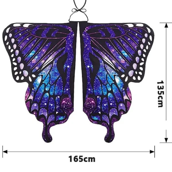 Fjärilsdräkt för kvinnor, Halloween-dräkt kappa med huva, fjärilsvingar för utklädning, karnevaldräkt för kvinnor med ansiktsmask> Tillbehör