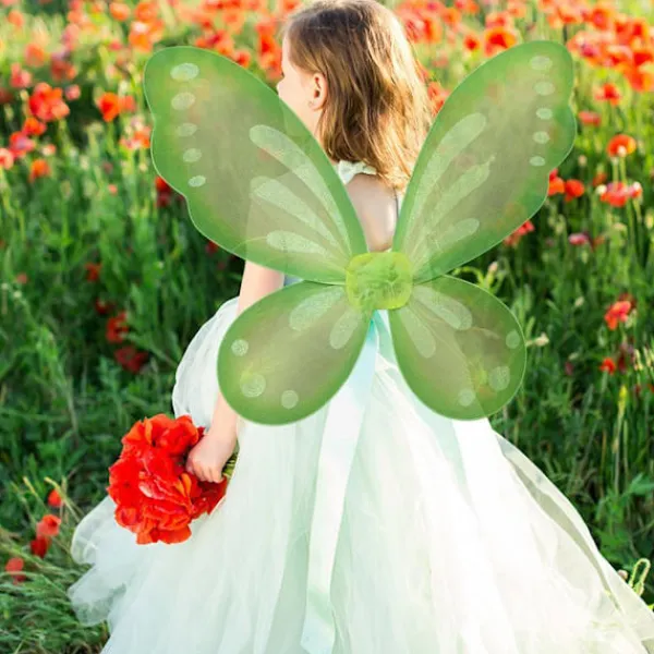 Fjärilsfévingar med elastiska band för prinsesskostymfestfavoriter> Tillbehör