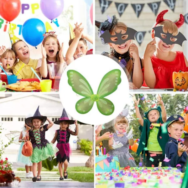 Fjärilsfévingar med elastiska band för prinsesskostymfestfavoriter> Tillbehör