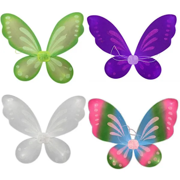 Fjärilsfévingar med elastiska band för prinsesskostymfestfavoriter> Tillbehör