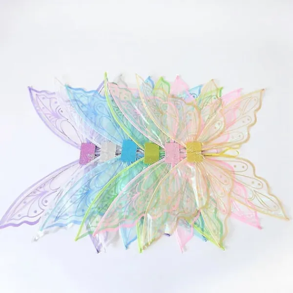 Fjärilsvingar för vuxna och barn, glittrande genomskinliga älvvingar> Tillbehör
