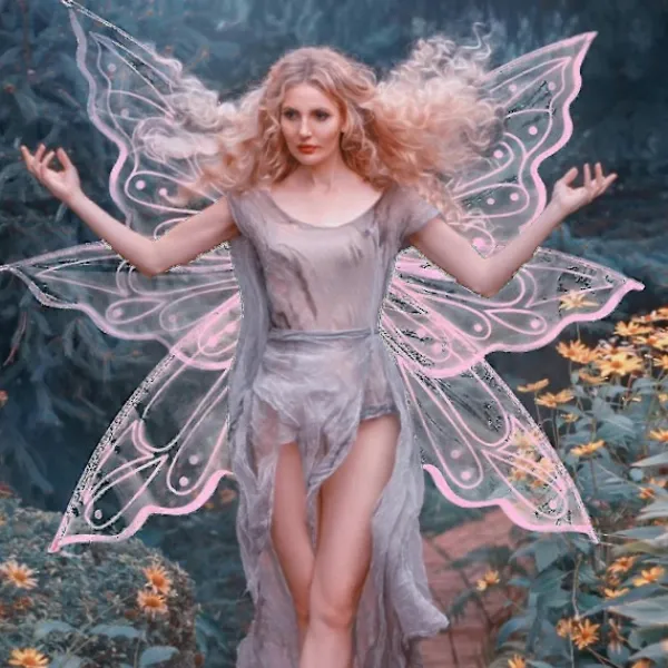 Fjärilsvingar för vuxna och barn, glittrande genomskinliga älvvingar> Tillbehör
