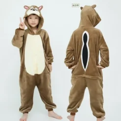 Flanellpyjamas, förtjockade för både män och kvinnor, barnsliga djur, ekorrar, tecknade jumpsuit-pyjamas, hemmakläder, Stitch-fladdermöss 140cm | Fyndiq><noscript><img width=