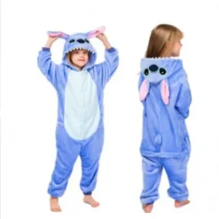 Flanellpyjamas, förtjockade för både män och kvinnor, barnsliga djur, ekorrar, tecknade jumpsuit-pyjamas, hemmakläder, Stitch-fladdermöss 140cm | Fyndiq><noscript><img width=