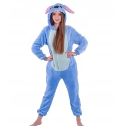 Fleece Stitch tecknad pyjamas i ett stycke och hemkläder S-XL XL> Dräkter