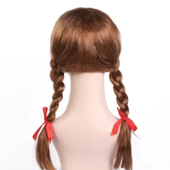 Flickor Flätad Anna Peruk Lång Cosplay Syntetiska Peruker för Halloween> Peruker