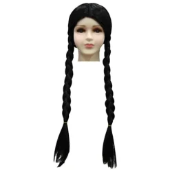 Flickperuk Wednesday Addams Family Thing Peruk Cosplay Party Dekorationer zy><noscript><img width=