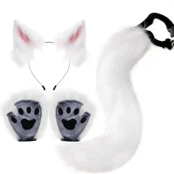Fluffigt Rävöron Pannband & Svans Set för Cosplay Kostym [JUN]> Tillbehör