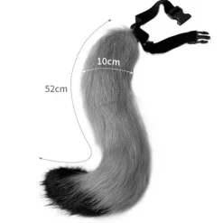 Fluffigt rävöronpannband & svansset för cosplaykostym [YDE]> Tillbehör
