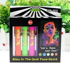 Fluorescerande Kroppsmålningskritor Tvättbara Luminescerande Pigment för Ansikte och Kropp><noscript><img width=