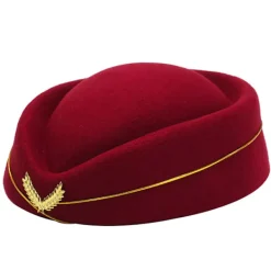 Flygvärdinna mössa Ull flygvärdinna flygvärdinna hatt> Huvudbonader