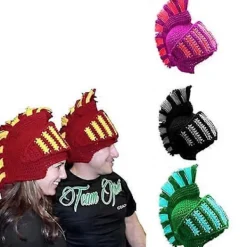 W Flyou Peruk Skägg Mössor Handgjorda Stickade Varma Vintermössor Skid Rolig Mask Mössa för Män Kvinnor, 02> Peruker