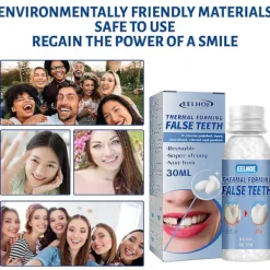 KOOLMEI Formbar Tandlim, Film- och TV-Smink, Protesmodifiering, Tillfällig Tandfyllning, Falsk Fyllning, Trasig Tand och Mellanrum><noscript><img width=