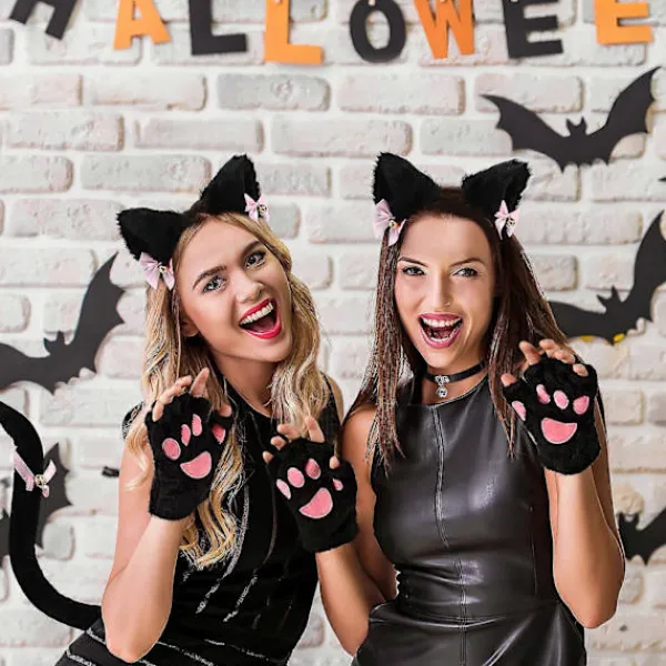 DAO FRCOLOR 1 Set Fuskpäls Rävöron Hårband Katt Tass Handskar Öron Pannband Räv Chokers Kvinnor Cosplay Tillbehör [DB]> Tillbehör