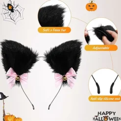 DAO FRCOLOR 1 Set Fuskpäls Rävöron Hårband Katt Tass Handskar Öron Pannband Räv Chokers Kvinnor Cosplay Tillbehör [DB]><noscript><img width=