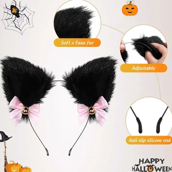 DAO FRCOLOR 1 Set Fuskpäls Rävöron Hårband Katt Tass Handskar Öron Pannband Räv Chokers Kvinnor Cosplay Tillbehör [DB]> Tillbehör