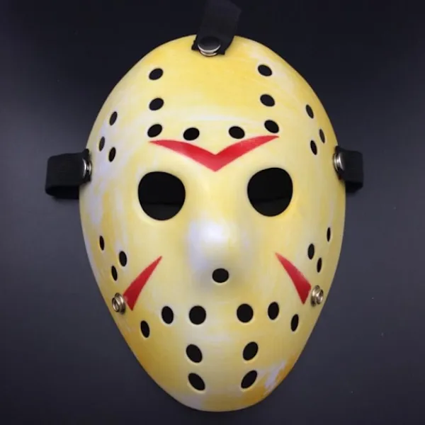 Fredagen den 13:e Jason Mask för Halloween och fest - Gul/Röd Gul> Masker