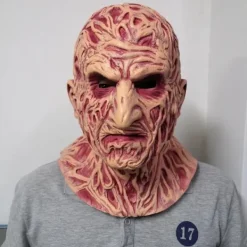 KOOLYOU Freddy Krueger Mask Halloween Film En Mardröm På Elm Street Terror Party Cosplay Kostym Rekvisita Horror Latex Huvudbonad mask> Masker