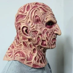 KOOLYOU Freddy Krueger Mask Halloween Film En Mardröm På Elm Street Terror Party Cosplay Kostym Rekvisita Horror Latex Huvudbonad mask><noscript><img width=