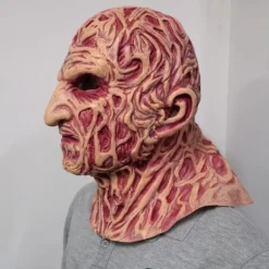 KOOLYOU Freddy Krueger Mask Halloween Film En Mardröm På Elm Street Terror Party Cosplay Kostym Rekvisita Horror Latex Huvudbonad mask><noscript><img width=