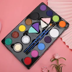 14-färgad ansikts- och kroppsmålning Makeup Cosplay Målningsset, Giftfri Vattentät Ansiktsmålningssats för Vuxna & Barn Halloweenfest Kostymmakeup><noscript><img width=