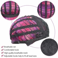 Färgglad Peruk Cosplay Kostym Peruk Lång Naturlig Lös Vågig Röd Mixad><noscript><img width=