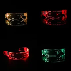 Färgglada LED-glasögon med belysning, festbar musikfestival, kors> Tillbehör
