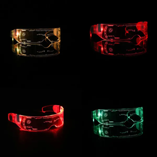 Färgglada LED-glasögon med belysning, festbar musikfestival, kors> Tillbehör