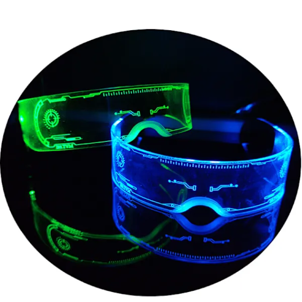 Färgglada LED-glasögon med belysning, festbar musikfestival, kors> Tillbehör