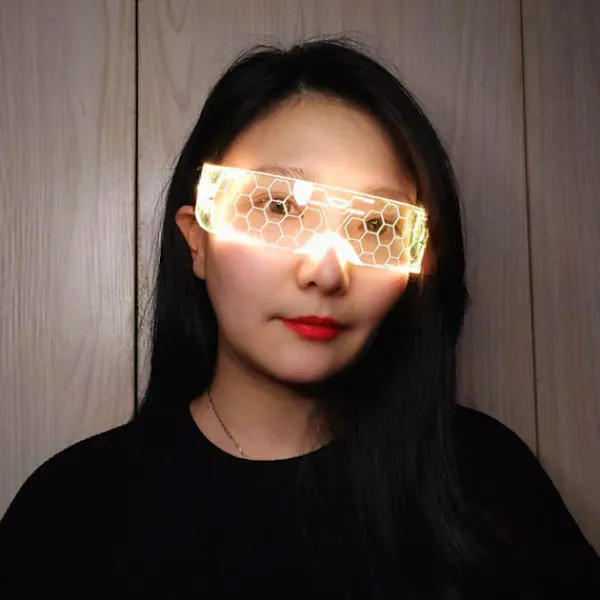 Färgglada LED-glasögon med belysning, festbar musikfestival, kors> Tillbehör