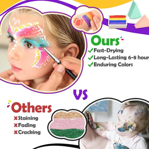 42-färgs Silver Kroppsmålningsset Giftfritt> Smink