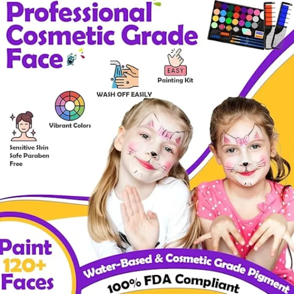 42-färgs Silver Kroppsmålningsset Giftfritt> Smink