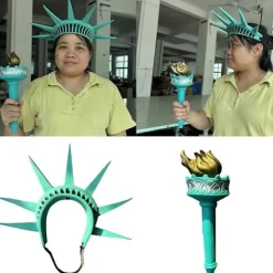 LEIGELE Frihetsgudinnans krona pannband Frihetsgudinnans fackel rekvisita Halloween kostym tillbehör för kvinnor Cosplay Party (LGL)> Tillbehör