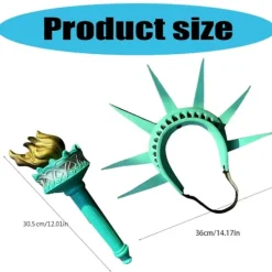 LEIGELE Frihetsgudinnans krona pannband Frihetsgudinnans fackel rekvisita Halloween kostym tillbehör för kvinnor Cosplay Party (LGL)><noscript><img width=