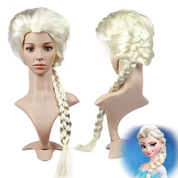 Frozen Elsa Cosplay Peruk Set> Peruker
