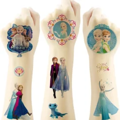 Frozen Tatueringar - 4 Ark - Flerfärgade Tatueringar för Barn> Smink