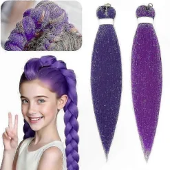 Försträckt lila hårförlängning för barn - Anime Cosplay Kostymtillbehör Halloween Demon Hunter Rumi Inspirerad Peruk Trim Prop Ljuslila 2pcs | Fyndiq> Peruker