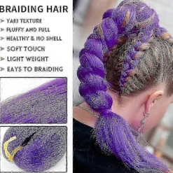 Försträckt lila hårförlängning för barn - Anime Cosplay Kostymtillbehör Halloween Demon Hunter Rumi Inspirerad Peruk Trim Prop Ljuslila 2pcs | Fyndiq> Peruker