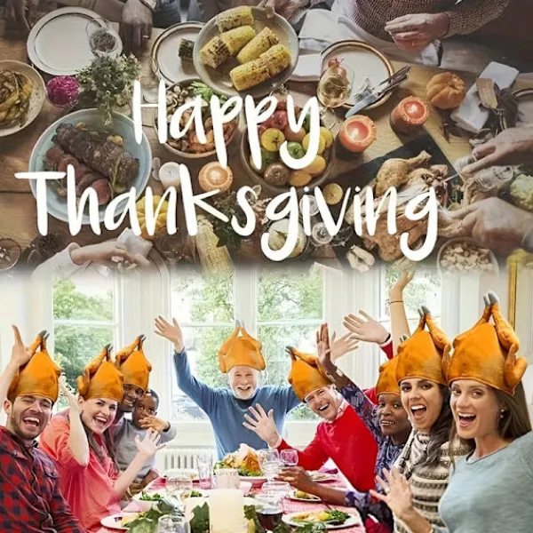 FMYSJ Funky Kalkonben Kockhatt för Thanksgiving & Jul - Polyester, Perfekt för Julbord & Fotorekvisita (FMY)> Huvudbonader