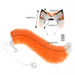 Furry Anime Hårband Rörliga Djuröron Pannband Maskeradfest Tillbehör><noscript><img width=