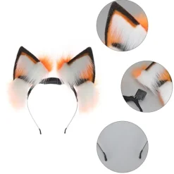 Furry Anime Hårband Rörliga Djuröron Pannband Maskeradfest Tillbehör><noscript><img width=