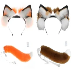 Furry Anime Hårband Rörliga Djuröron Pannband Maskeradfest Tillbehör><noscript><img width=
