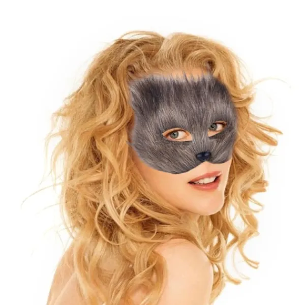 Fuskpäls Rävsvans Kattmask Therian Mask och Svans Halloween Cosplay Party-WELLNGS> Tillbehör