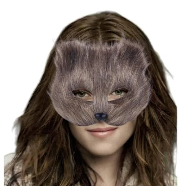Fuskpäls Rävsvans Kattmask Therian Mask och Svans Halloween Cosplay Party-WELLNGS Svart> Tillbehör