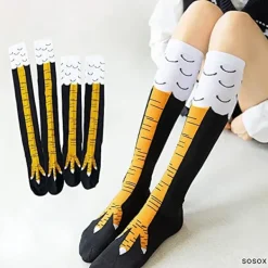 Galna roliga kycklingben fötter knähöga strumpor, roliga><noscript><img width=